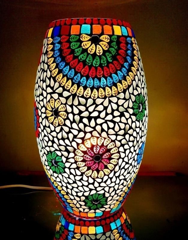 Mosaic cylinder lamp